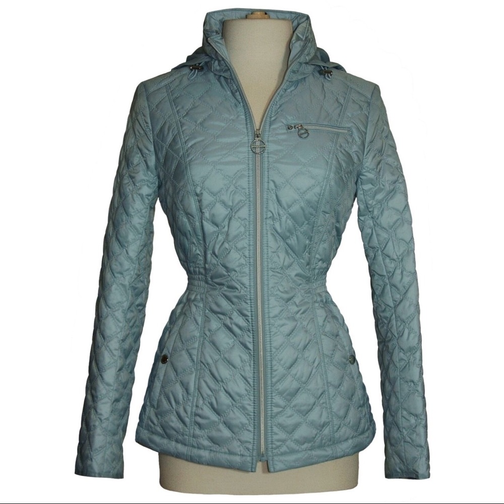 Laundry By Shelli Segal Coat NWT Small Blue Quilt